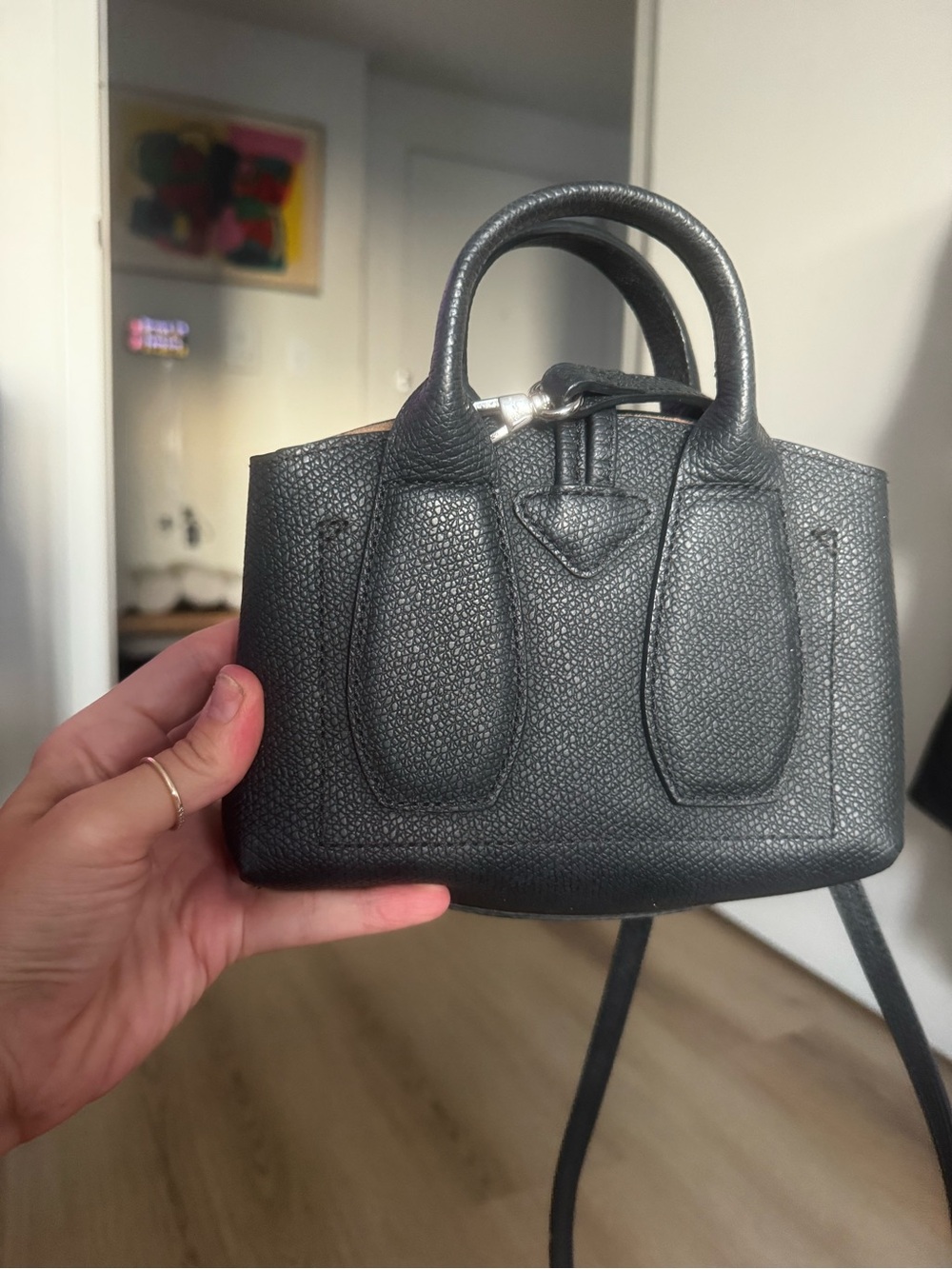 Longchamp Leather Roseau Crossbody Bag with Toggle - Picture 5 of 7
